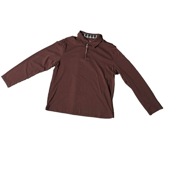 UNTUCKit Damaschino Polo Shirt Mens L Long Sleeve Wrinkle-Free Contrast Placket - Picture 1 of 16